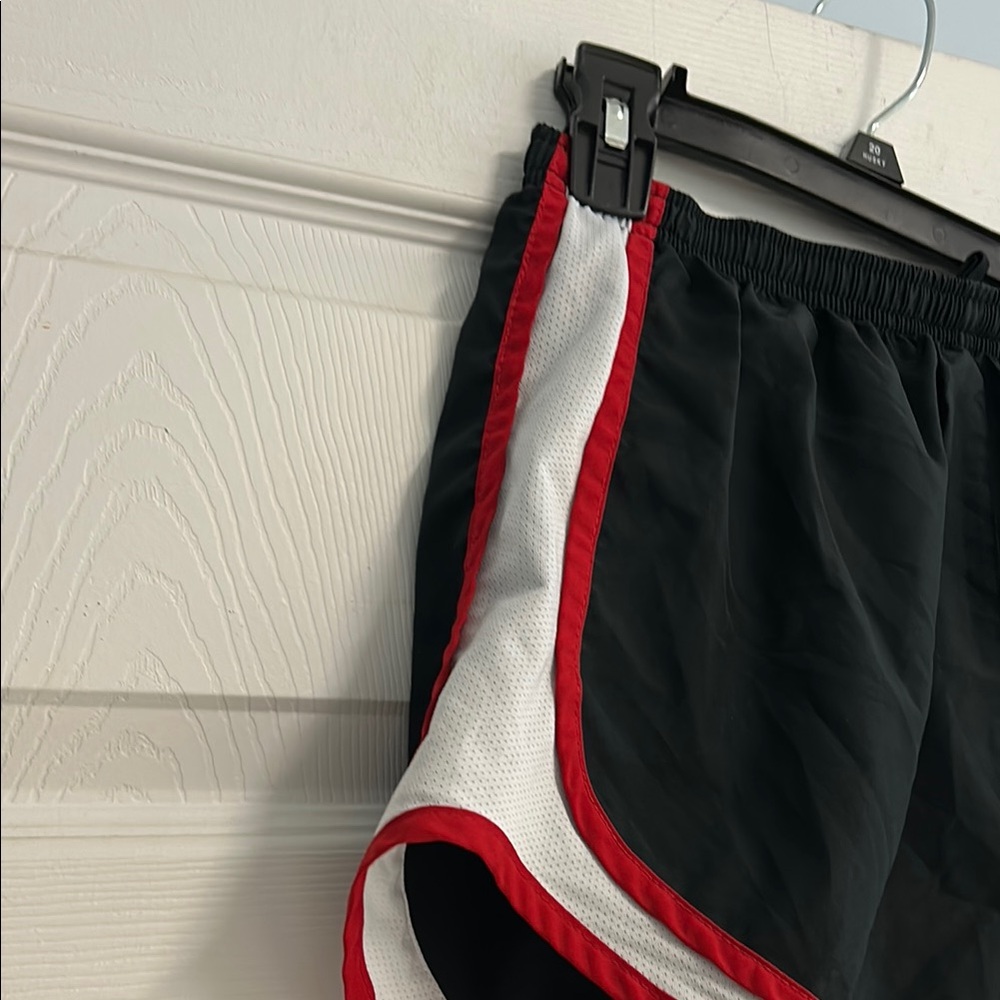 Nike Women's Black Shorts with Red and White Accents - Picture 3 of 14